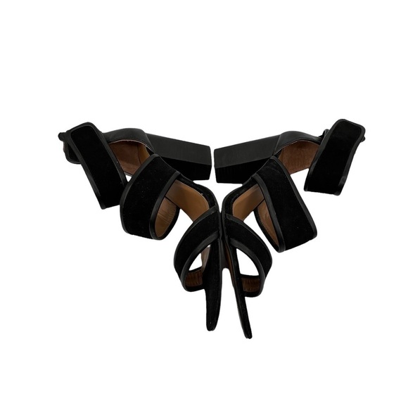 Report Signature Black Pammy Leather Block Heel Sandals Size 10 Women’s - Picture 5 of 7